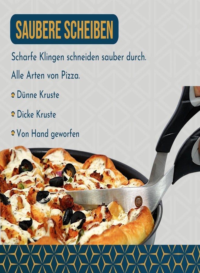 Raafi Grey Sharp Pizza Scissors Cutter with Food Grade Safe Blades. Better than Pizza Roller. Professional Pizza Cutter Scissors to Cut Pizza Like a Pro Without Removing Topping - Image 4