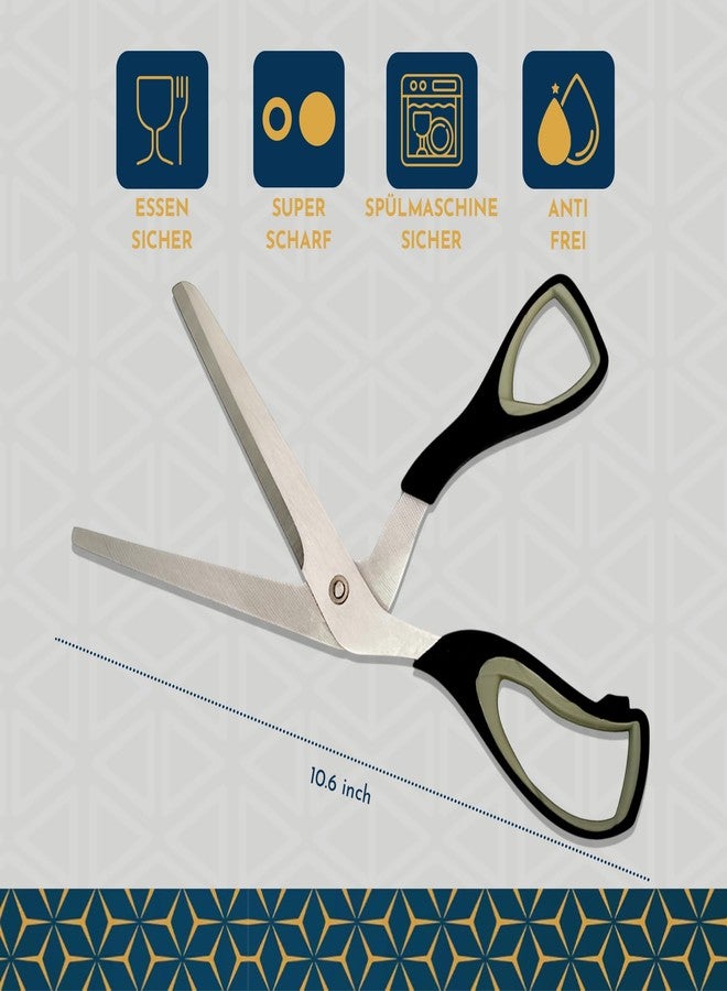 Raafi Grey Sharp Pizza Scissors Cutter with Food Grade Safe Blades. Better than Pizza Roller. Professional Pizza Cutter Scissors to Cut Pizza Like a Pro Without Removing Topping - Image 2