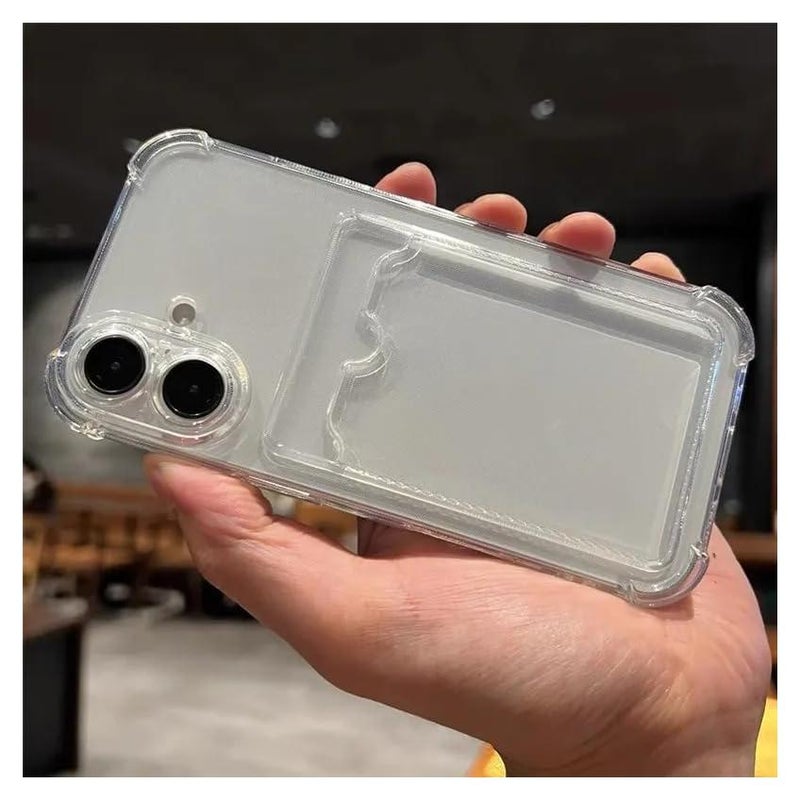 (iPhone 16 Plus) Case Compatible with iPhone 16 Plus with Card Holder Card Holder Slim Soft TPU Bumper Anti-Scratch Protective Cover - Image 1