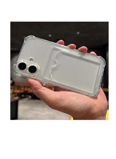 (iPhone 16 Plus) Case Compatible with iPhone 16 Plus with Card Holder Card Holder Slim Soft TPU Bumper Anti-Scratch Protective Cover