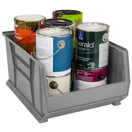 Akro-Mils 30289 Super-Size AkroBins Plastic Storage Bins, Space-Saving Stackable Bins for Garage, Classroom, Warehouse Organization, 24-Inch L x 18-Inch W x 12-Inch H, Grey, 1-Pack - Image 5