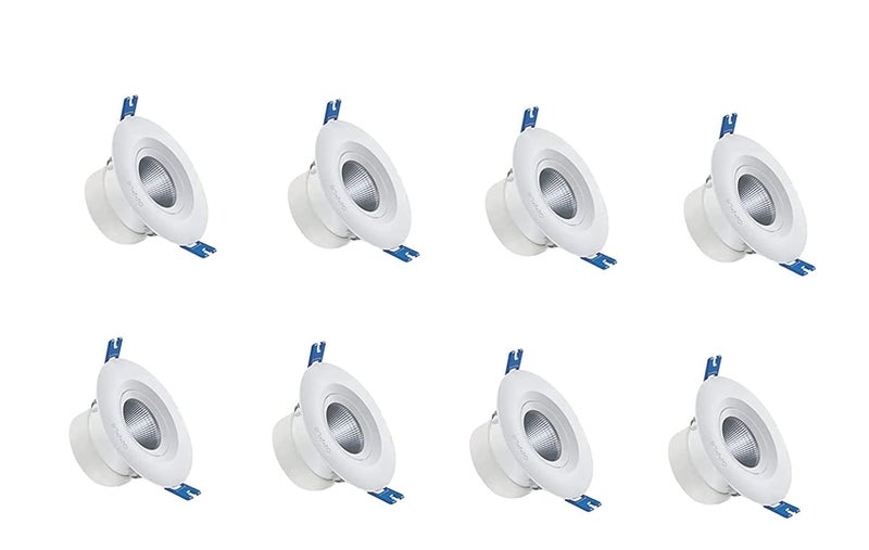 OPPLE US LED Spot Light Round Panel Deep Junction Conceal Box Down Lights 4Watt Cool White 6000K Pack of 8 - Image 1