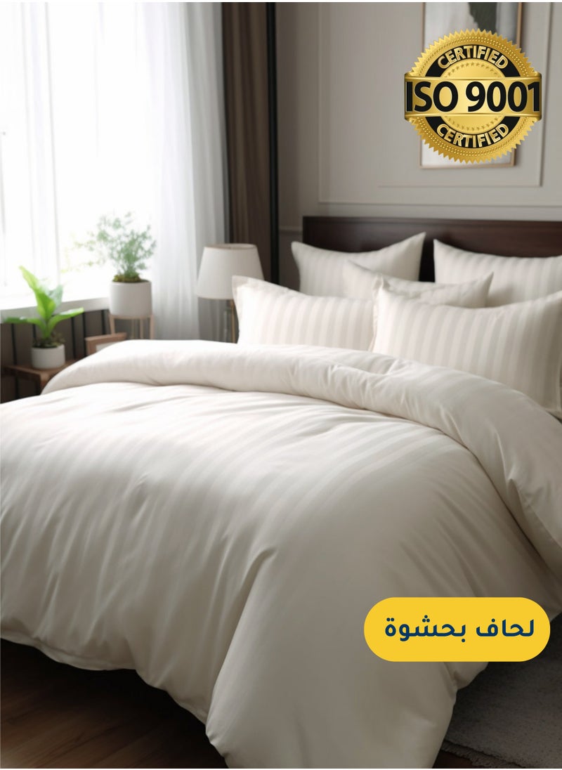 Microfiber Hotel Comforter Sets, Fits 120 cm x 200 cm Size Bed, Duvet Filling Included, 5 Pcs Single Size, Hotel Stripe Pattern - pzsku/Z254CD8B917ECA1AA6E95Z/45/_/1709274543/7013c444-629d-4ae8-9585-b6d3c8b5cb11