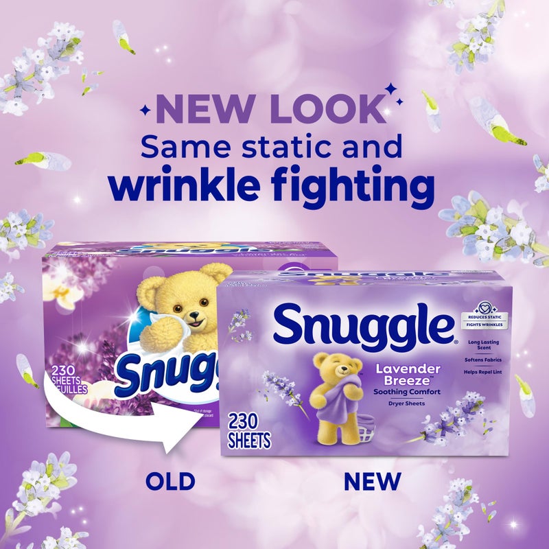 Snuggle مناديل مجفف من سناجل برائحة اللافندر والفانيليا والأوركيد 230 حبة - Image 2