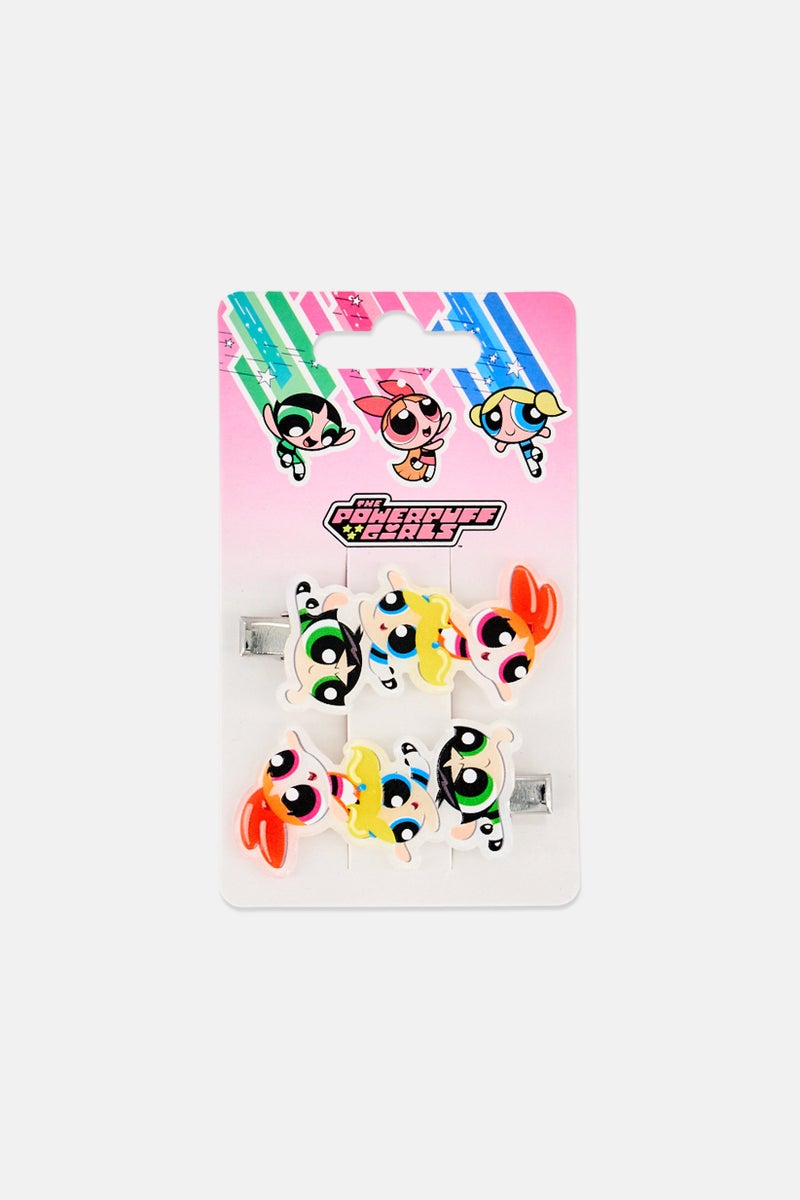 The Powerpuff Girls Kids Girl 2 Pcs Hair Clips, Multicolor - Image 1