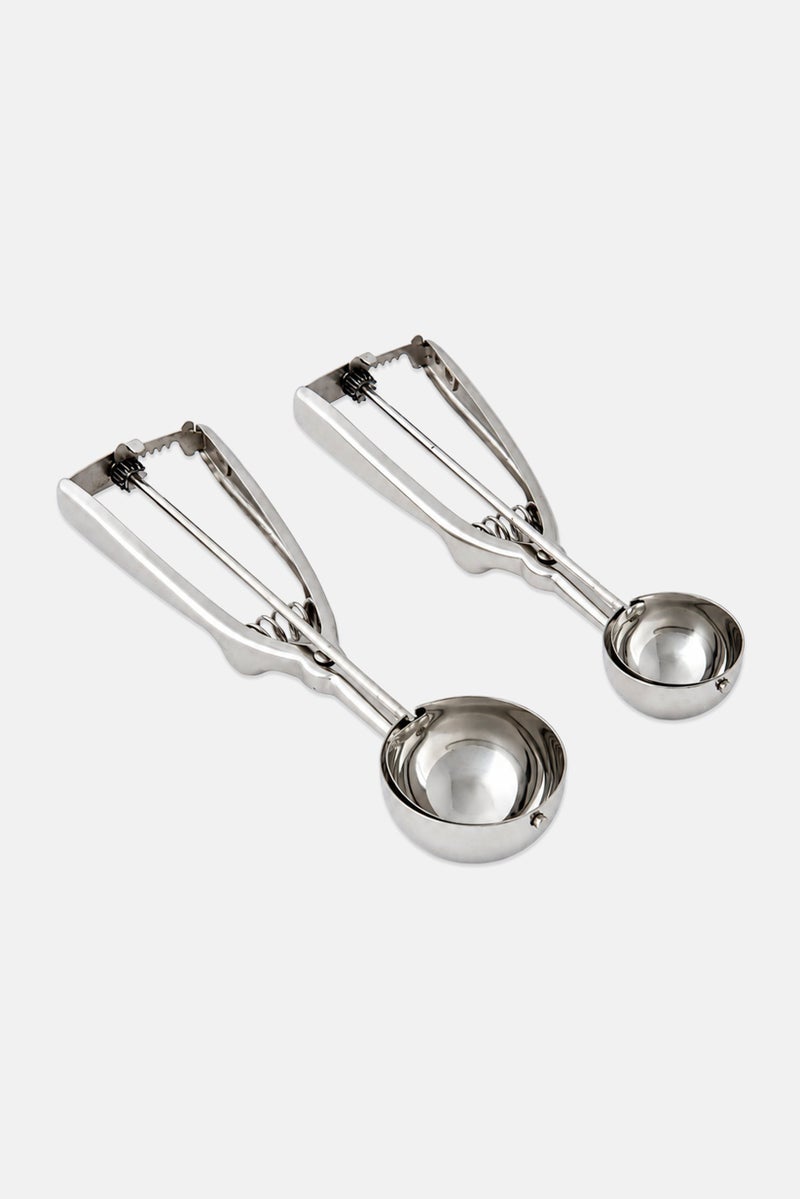 Bombay 2 Pieces Stainless Steel Cookie Scoops, Silver - Image 2