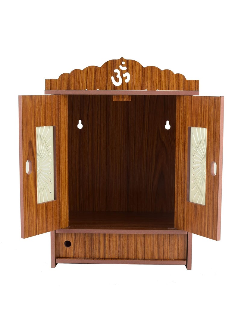 AVAD AVAD Wooden Acrylic Door Temple Handmade Wooden Beautiful Temple Attractive Design Temple Pooja Stand for Home and Office Red  - Image 2