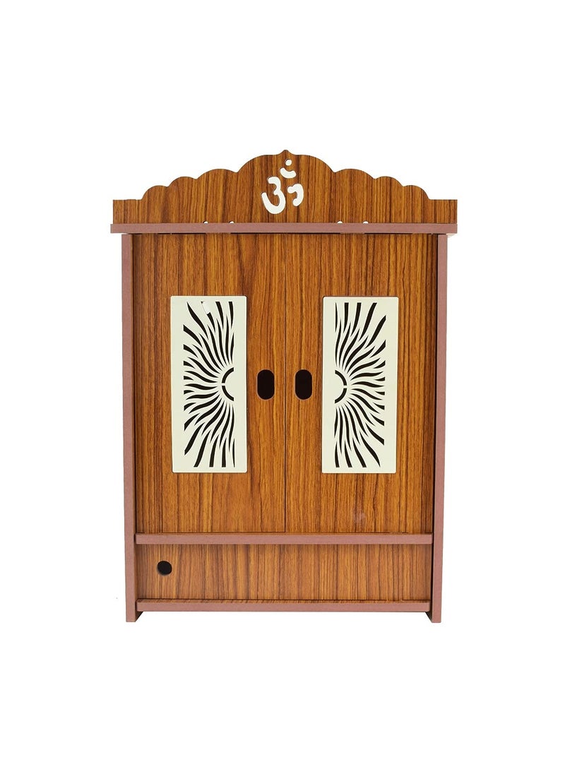 AVAD AVAD Wooden Acrylic Door Temple Handmade Wooden Beautiful Temple Attractive Design Temple Pooja Stand for Home and Office Red  - Image 3