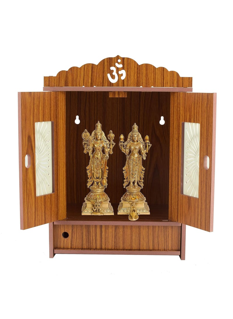 AVAD AVAD Wooden Acrylic Door Temple Handmade Wooden Beautiful Temple Attractive Design Temple Pooja Stand for Home and Office Red  - Image 1