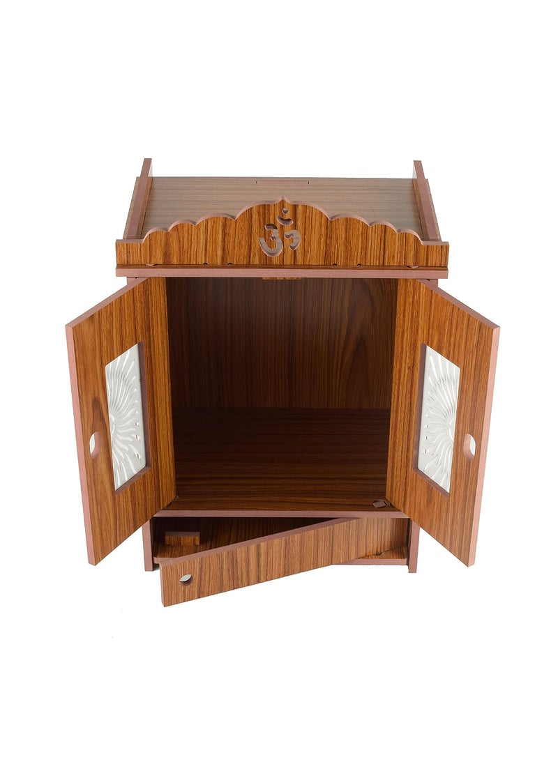AVAD AVAD Wooden Acrylic Door Temple Handmade Wooden Beautiful Temple Attractive Design Temple Pooja Stand for Home and Office Red  - Image 4