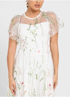 ELLA Floral Embroidered Dress  - Image 3