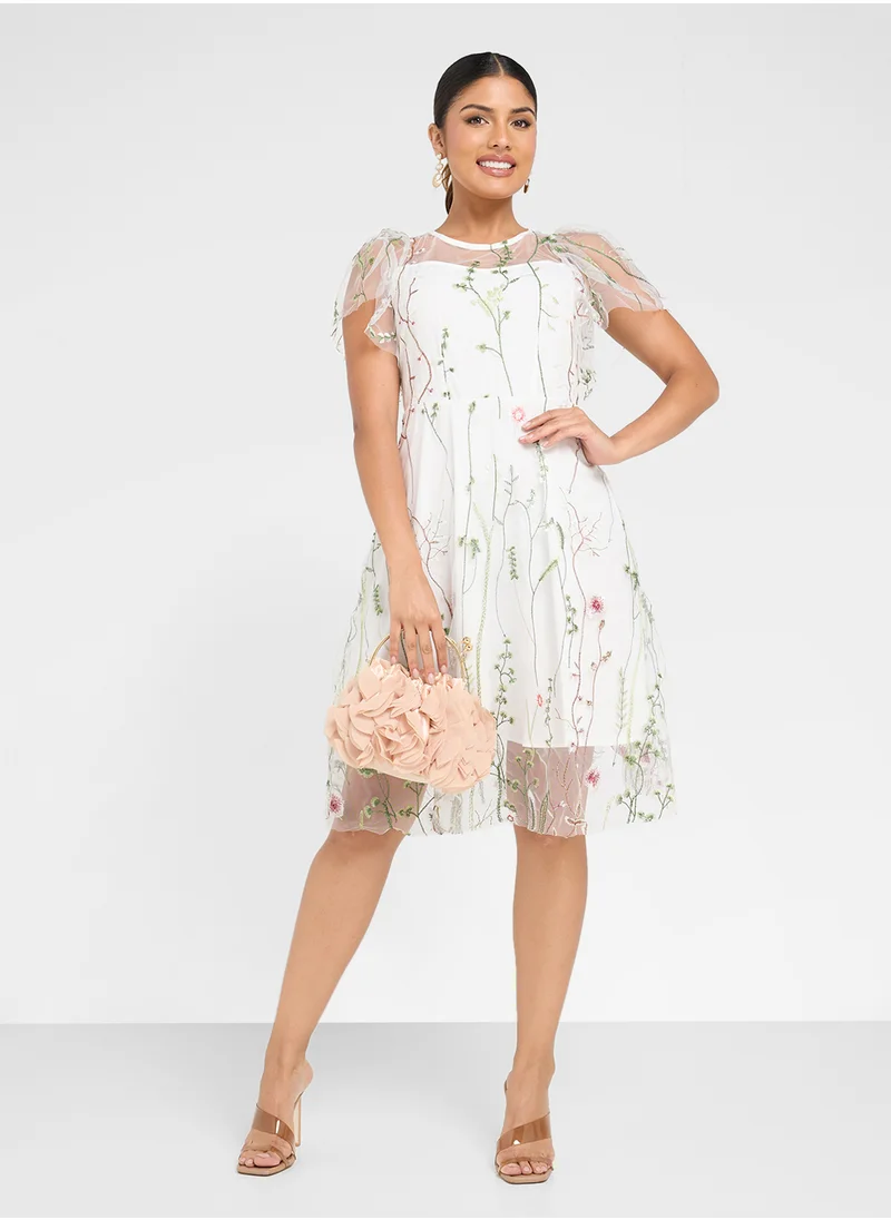 ELLA Floral Embroidered Dress
