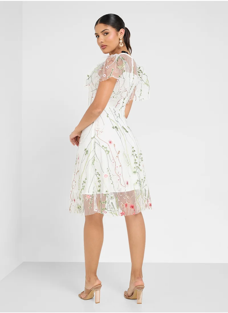 ELLA Floral Embroidered Dress