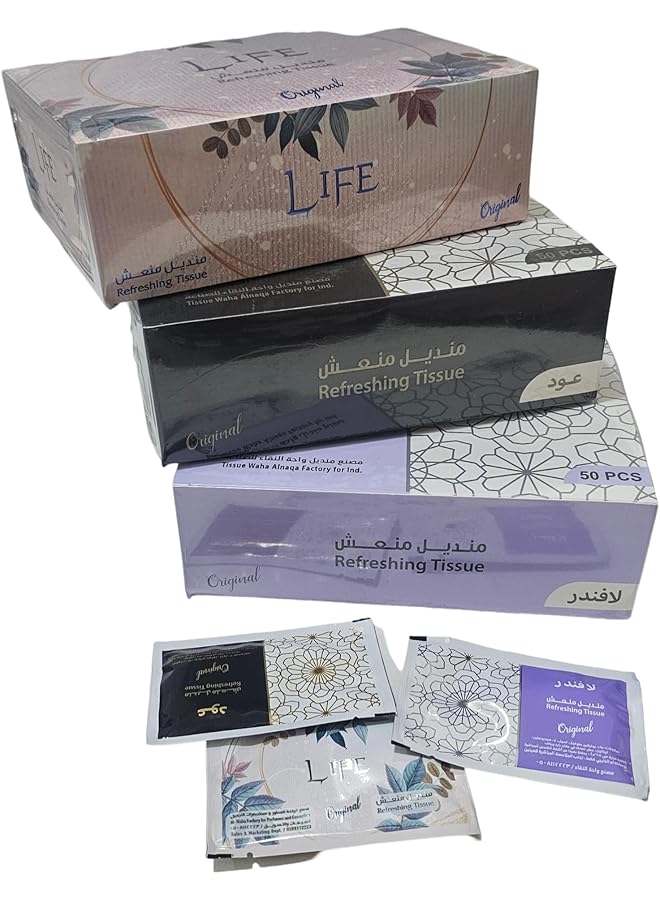 erorex Scented Hand Wipes 50 Individually Wrapped Pieces For Hospitality Parties And Weddings Oud - Image 5