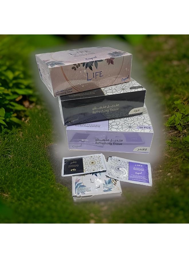 erorex Scented Hand Wipes 50 Individually Wrapped Pieces For Hospitality Parties And Weddings Oud - Image 3