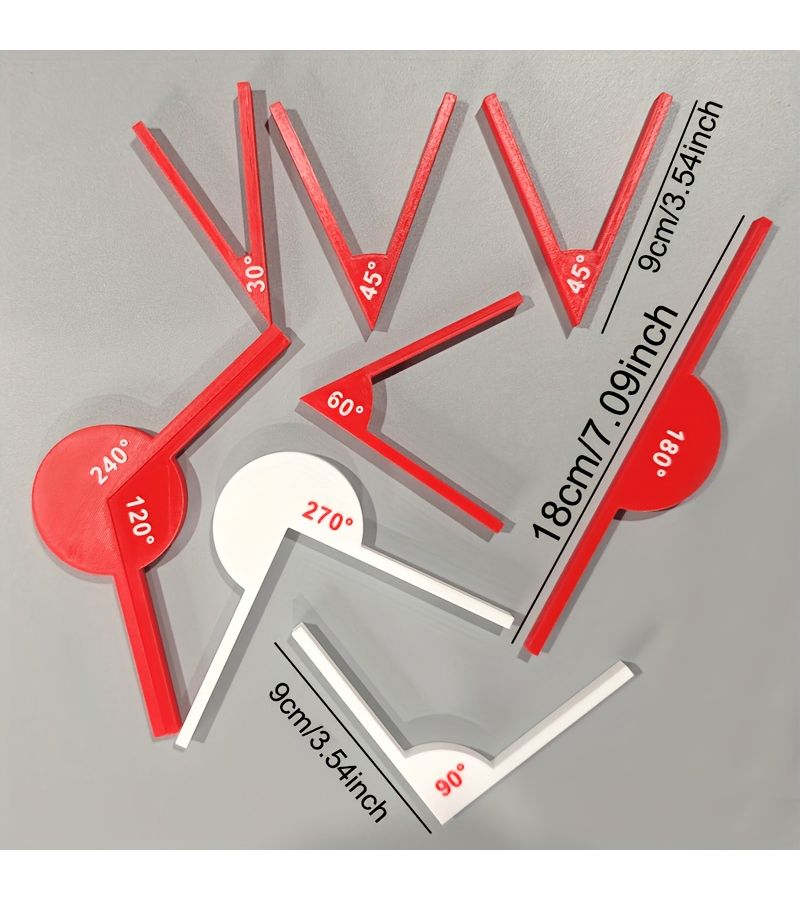 Multi Angle Geometric Teaching Tools Set 9 Pieces Math Learning Aids - Image 2