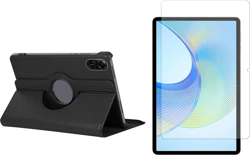 فورزاكاس Compatible with Honor Pad X9 11.5 360 Degree Rotating Stand Case + Tempered Unbreakable Glass FC012