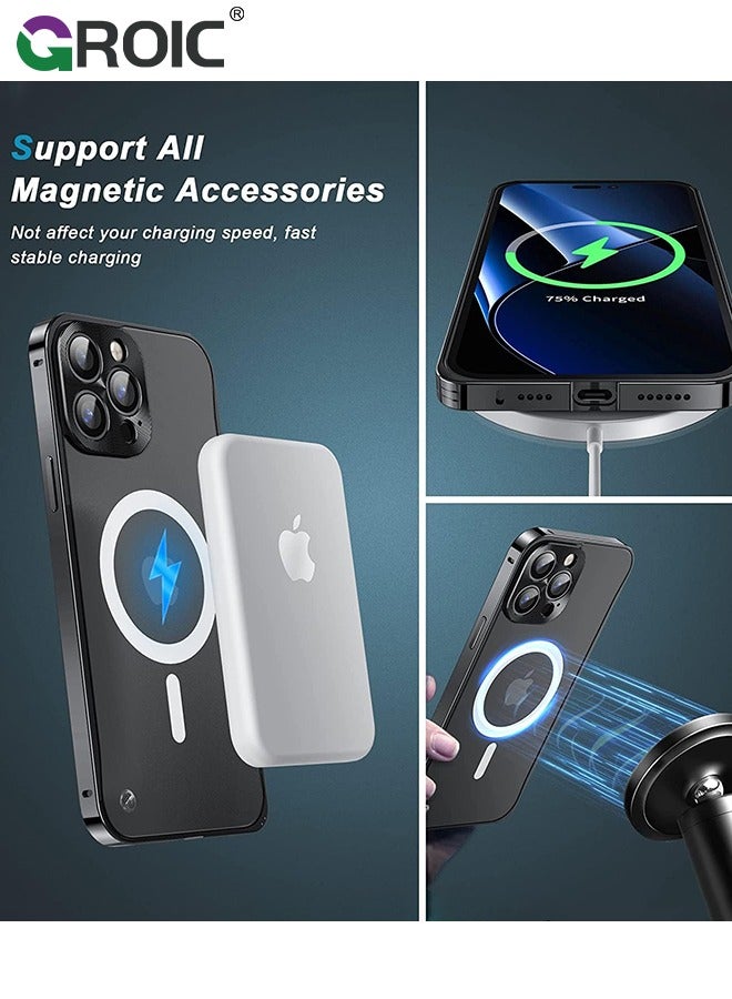 GROIC Metal Frame Black Case for iPhone 16 Pro Max, Ultra Slim Frosted PC Matte Back with Lanyard Holes Lock Type Aluminum Alloy Bumper - Image 4