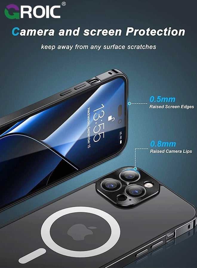 GROIC Metal Frame Black Case for iPhone 16 Pro Max, Ultra Slim Frosted PC Matte Back with Lanyard Holes Lock Type Aluminum Alloy Bumper - Image 5