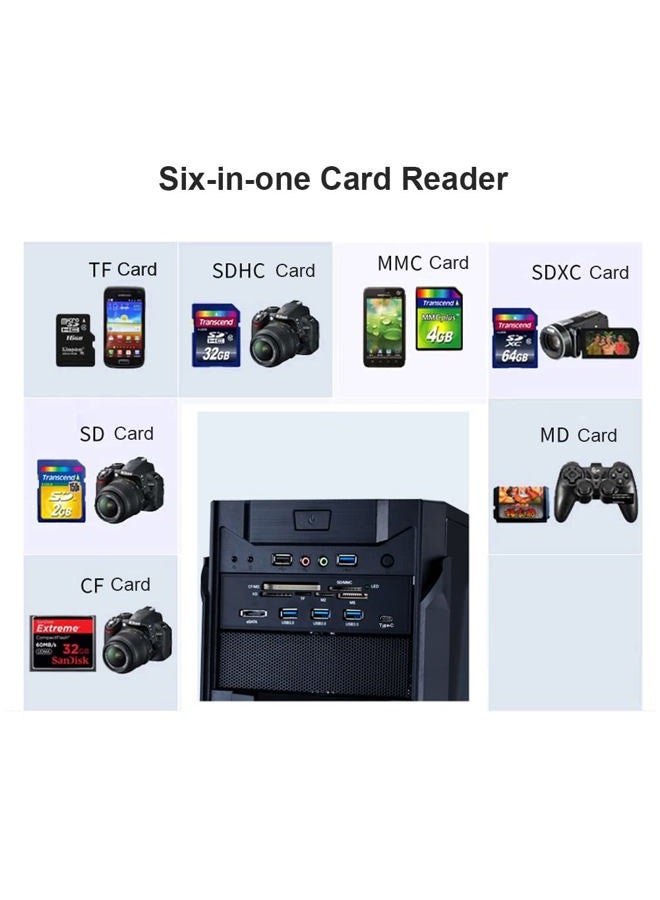 ciciglow Internal Card Reader, 5.25inches Multifunction Internal Card Reader Card Reader Accessory with eSATA and USB 3.1 Port - Image 3