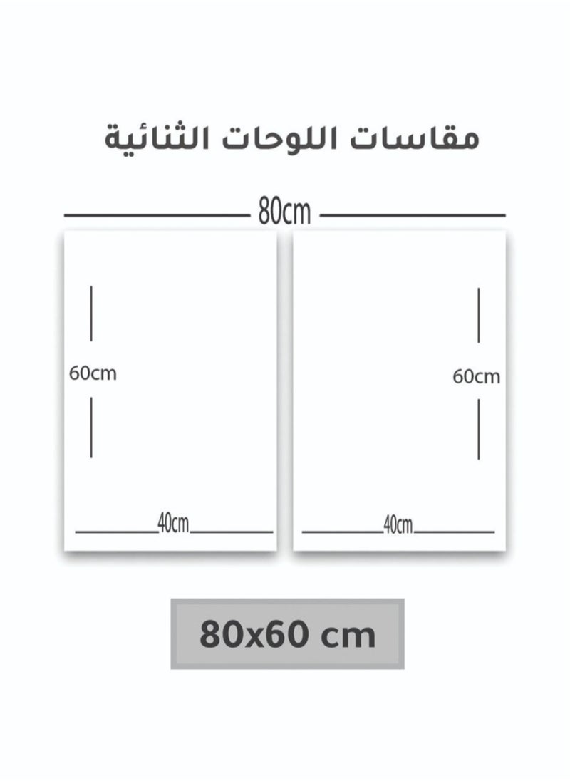 ماركتنا لوحة جدارية فنية لتزين الحائط بتصميم أنمي, قطعتين ,القياس:80x60سم  - Image 3