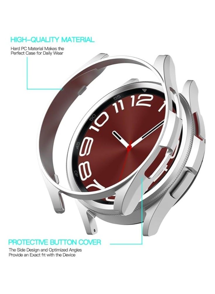 Protective Case Compatible with Samsung Galaxy Watch 6 43mm - Polycarbonate Protective Case [No Screen Film] - silver - Image 5