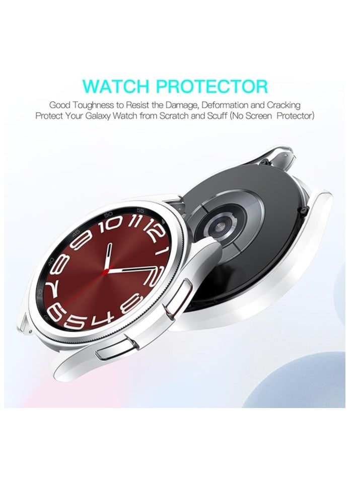 Protective Case Compatible with Samsung Galaxy Watch 6 43mm - Polycarbonate Protective Case [No Screen Film] - silver - Image 4