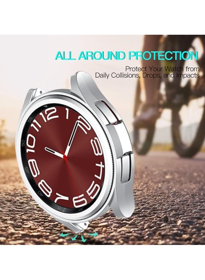 Protective Case Compatible with Samsung Galaxy Watch 6 43mm - Polycarbonate Protective Case [No Screen Film] - silver - Image 3