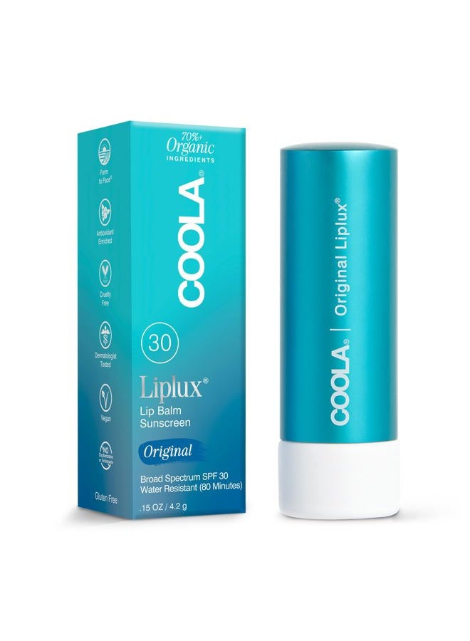COOLA Organic Liplux Lip Balm and Sunscreen with SPF 30, Dermatologist Tested Lip Care for Daily Protection, Vegan and Gluten Free, 0.15 Oz - Image 1