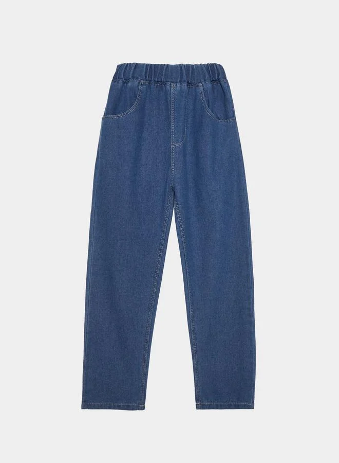 ستايلي Boys Plain Elastic Waist Pull-On Jeans