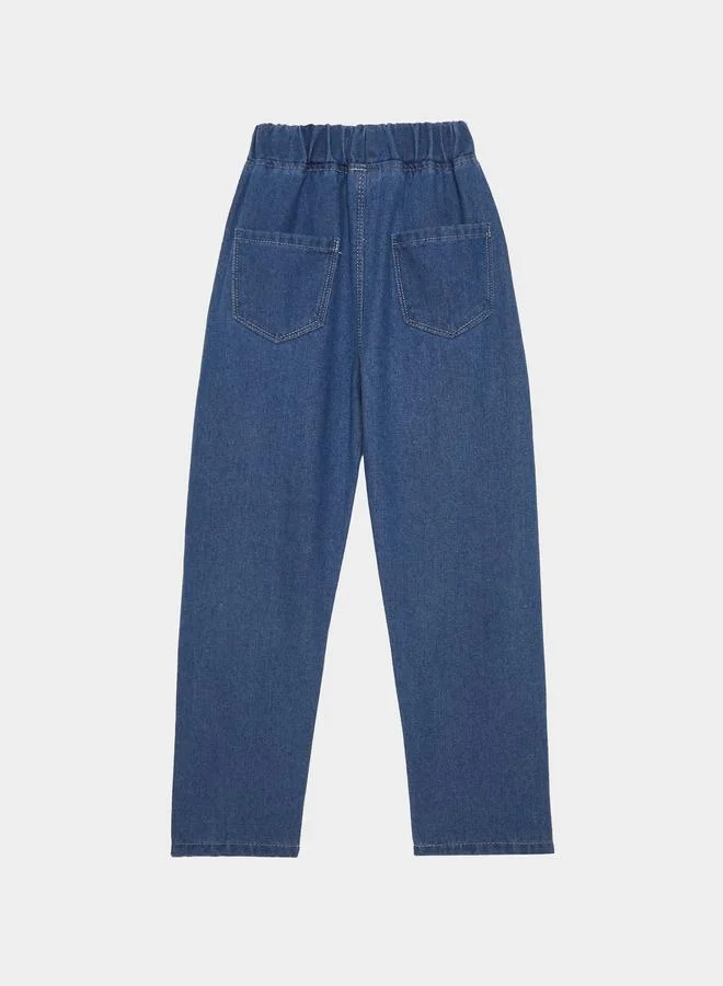ستايلي Boys Plain Elastic Waist Pull-On Jeans