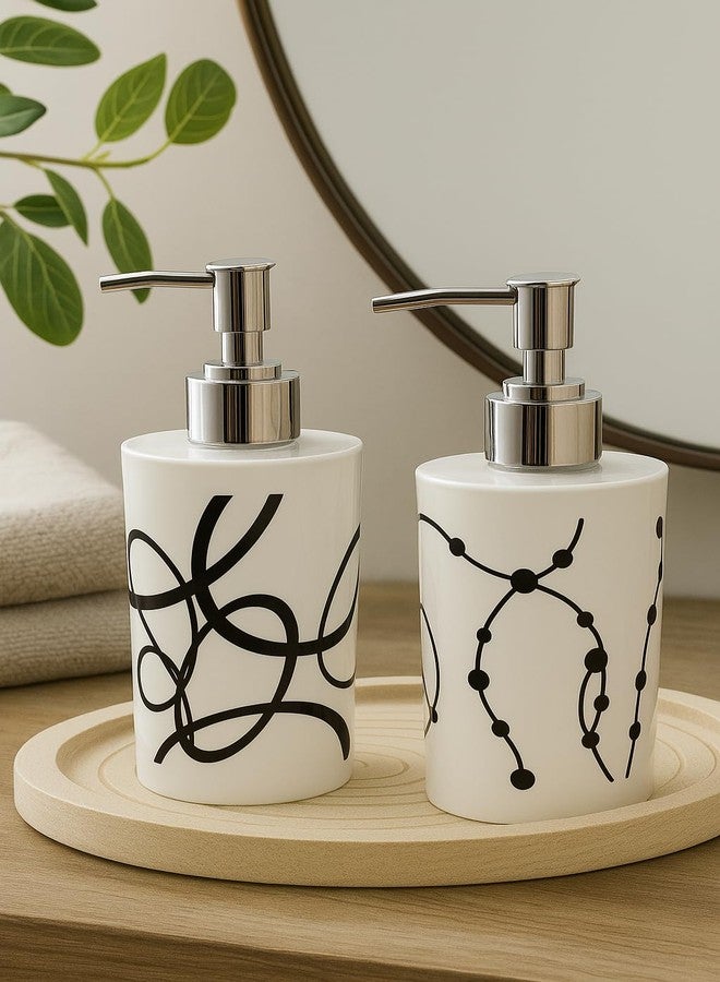 Bigining™ Unbreakable Liquid Soap/Liquid/Shampoo/Hand wash/Sanitizer/Lotion Dispenser Bottle for Kitchen, Wash-Basin and Bathroom 350 ml Dispenser Made of White Plastic (Pack of 2) - Image 1