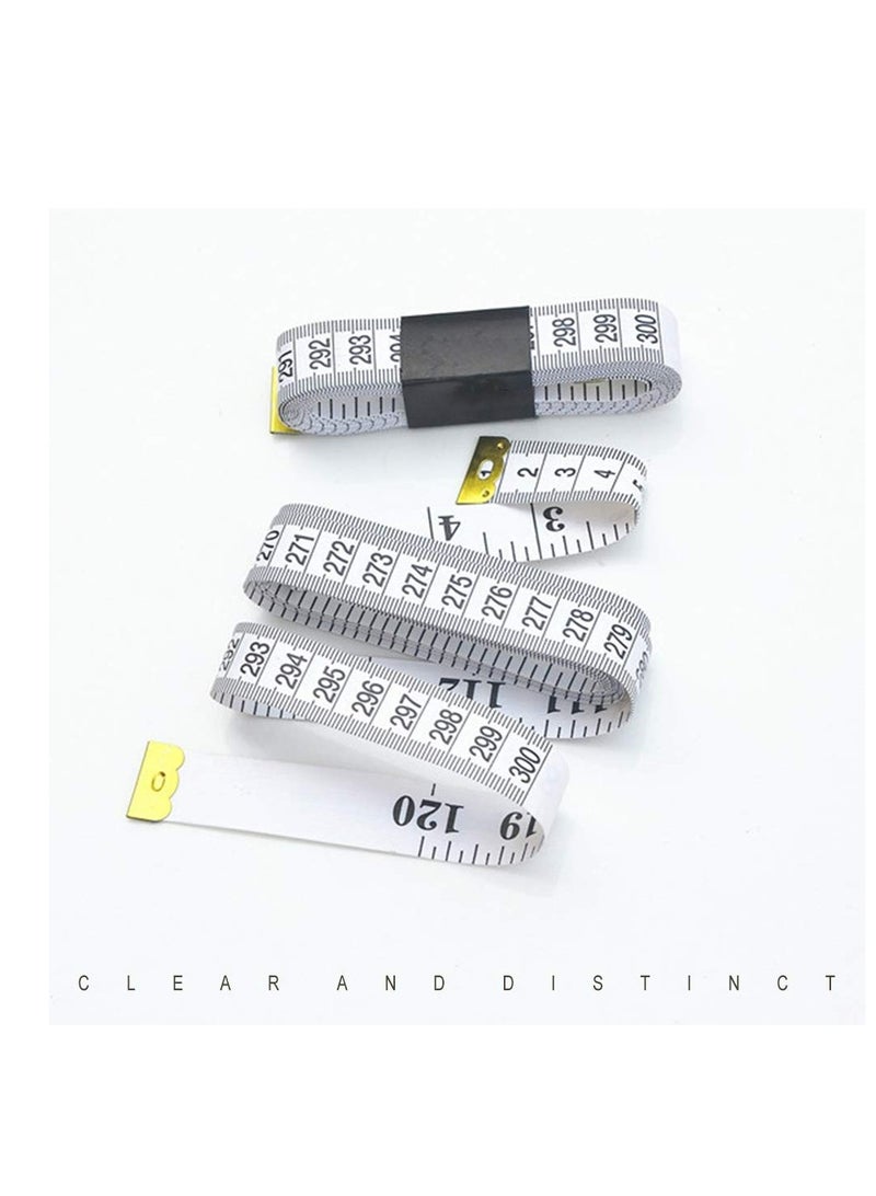 2 Pack Thicken Cloth Ruler Tape Measure, 300 cm Soft Pocket Measuring Tape, Double Scale (White, Yellow)  - Image 4