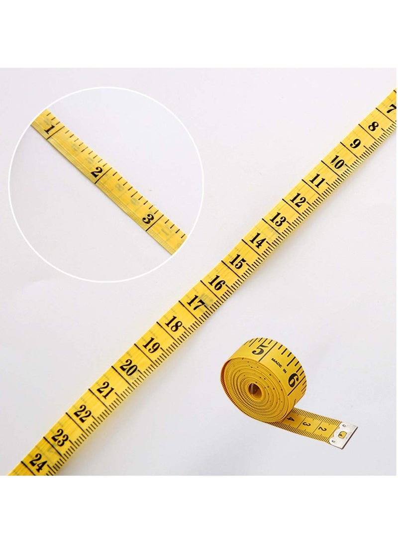 2 Pack Thicken Cloth Ruler Tape Measure, 300 cm Soft Pocket Measuring Tape, Double Scale (White, Yellow)  - Image 5