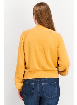 FOREVER 21 Women Mock Neck Long Sleeve Sweater, Mustard  - Image 2