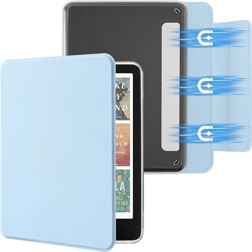 SESENSE Detachable Magnetic Case for 6'' Kindle 2024 and 2022 (11 Generation), Slim PU Shell Cover Case with Auto Wake/Sleep, Light Blue - Image 4