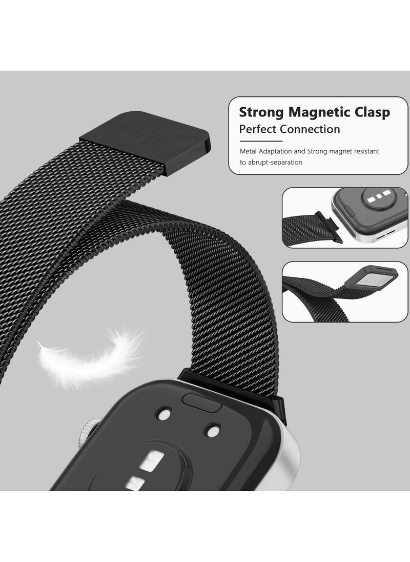Generic Straps Compatible with Huawei Watch Fit 3 Adjustable Magnetic Stainless Steel Smartwatch Band for Men and Women,Black  - Image 4