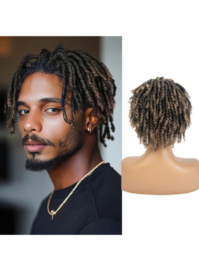 Mens Dreadlock Hair Topper 8 Inch Short Natural Look Wig T G Color Low Maintenance - Image 1
