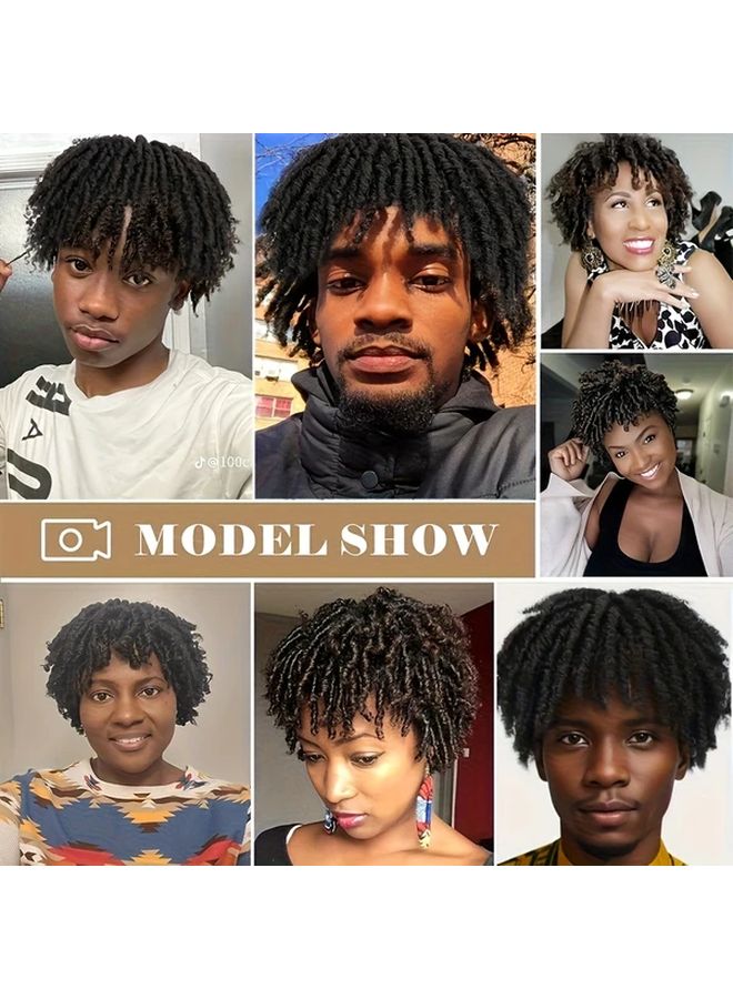 Mens Dreadlock Hair Topper 8 Inch Short Natural Look Wig T G Color Low Maintenance - Image 3