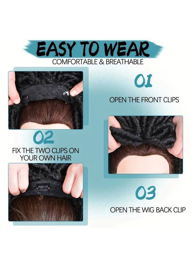 Mens Dreadlock Hair Topper 8 Inch Short Natural Look Wig T G Color Low Maintenance - Image 2