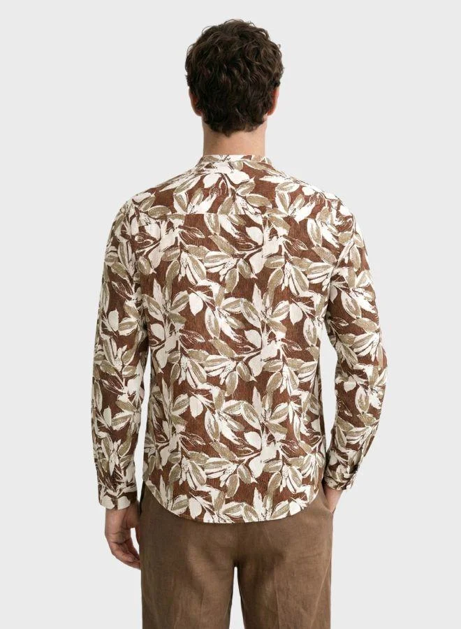The Indian Garage Co Men Regular Fit Printed Round Neck Full Sleeves Shirt