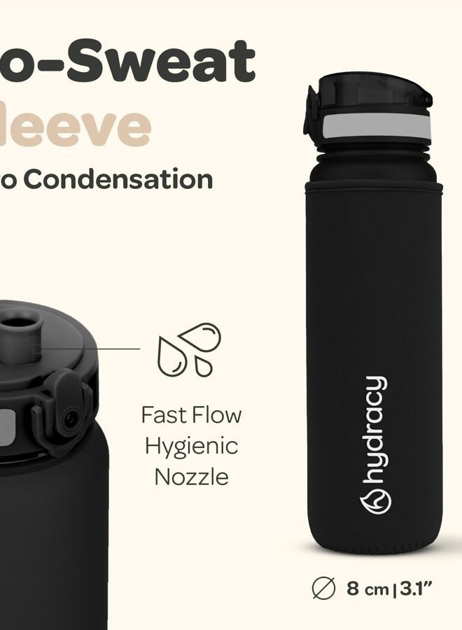 Hydracy Water Bottle with Time Marker - Large 1L BPA Free Water Bottle & No Sweat Sleeve -Leak Proof Gym Bottle with Fruit Infuser Strainer & Times to Drink -Ideal for Fitness Sports & Outdoors - Image 5