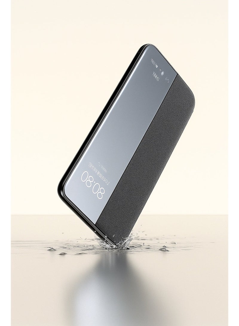 Smart Flip Front & Back Full Protection Case – Elegant & Stylish Cover for Redmi Note 14 Pro / Redmi Note 14 Pro Plus – Black - Image 3