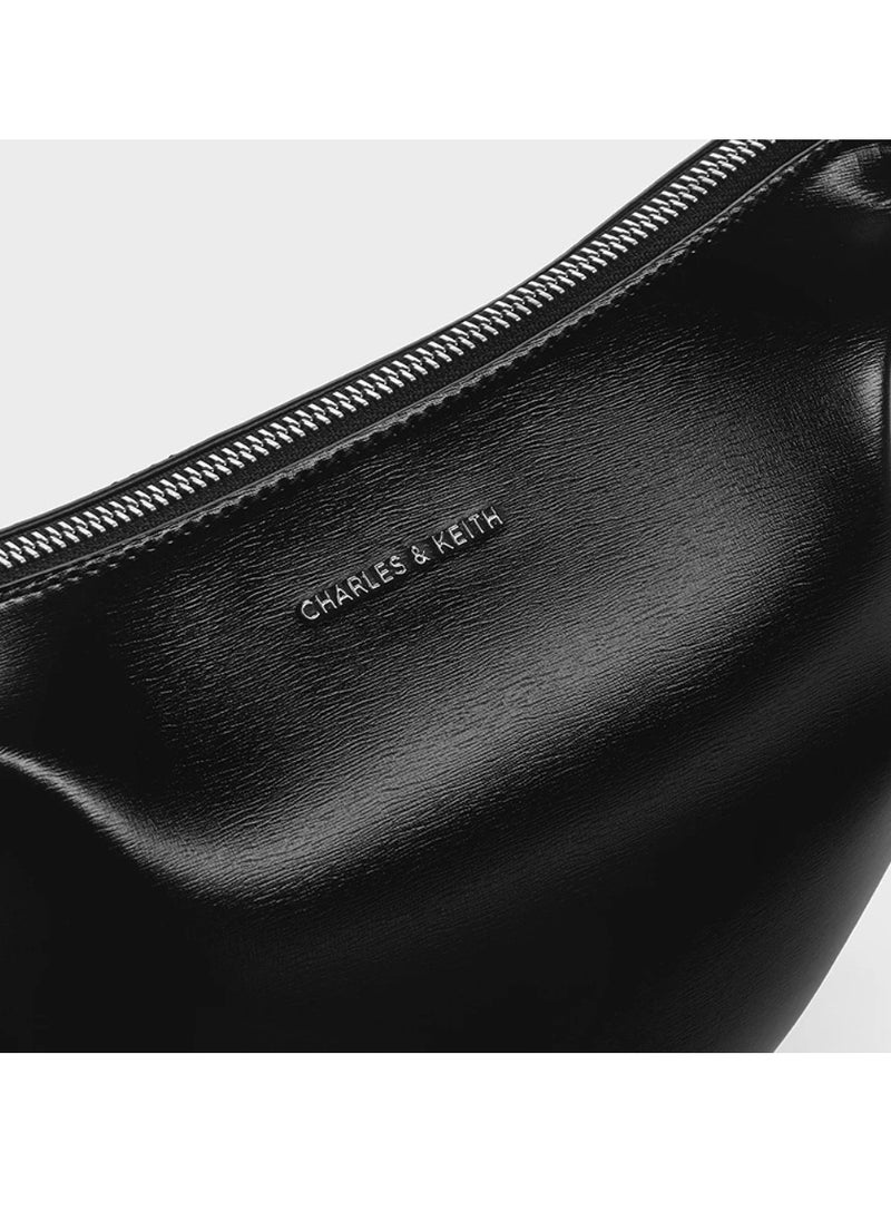 Charles & Keith - CHARLES & KEITH  Shoulder Bag & Crossbody Bag Calla Half-Moon Bag - Black - Image 1