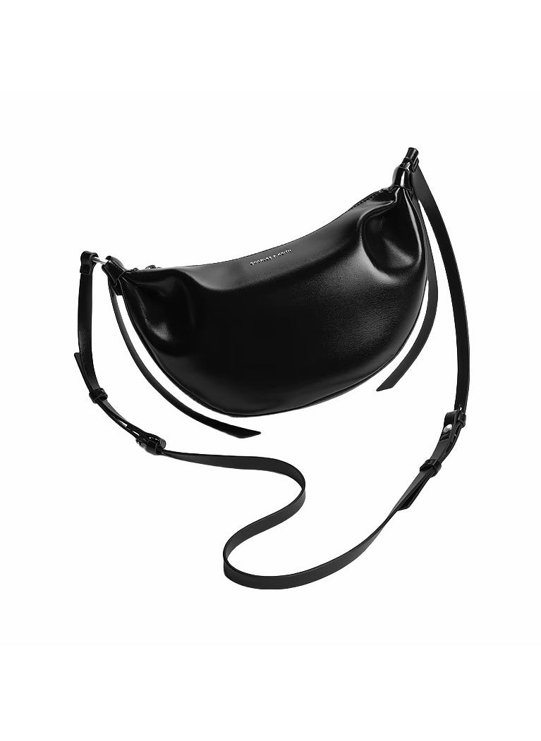 Charles & Keith - CHARLES & KEITH  Shoulder Bag & Crossbody Bag Calla Half-Moon Bag - Black - Image 1