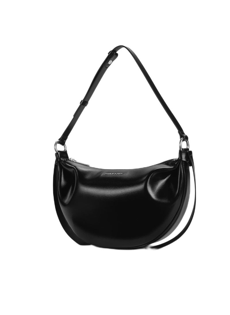 Charles & Keith - CHARLES & KEITH  Shoulder Bag & Crossbody Bag Calla Half-Moon Bag - Black - Image 1