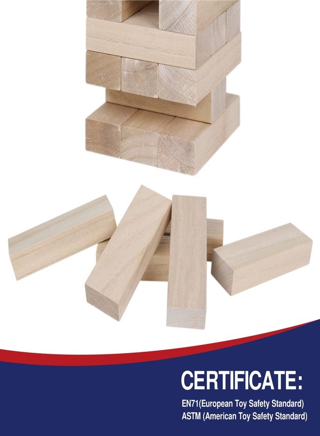 GOTHINK Giant Tumble Tower Game, Large Tumbling Tower Stacking to Over 3.2 FT 60pcs Wooden Jumbo Blocks for Outside Yard Games w/Carry Case Timber Stacking Game Night Toy Gift for Kids Adults Family - Image 4