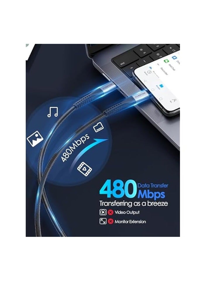 Lention USB C to USB C Cable 3.3ft 60W, LENTION Type C 20V/3A Fast Charging Braided Cord Compatible with 2023-2017 MacBook Pro, 2019/2018 iPad Pro & Mac Air, Samsung Galaxy Note 9 S10 S9,  - Image 3