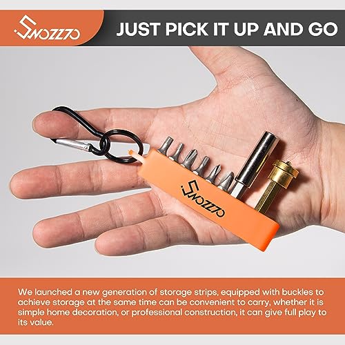 Swozzto 6PCS(3PCS Black+3PCS Orange)10-Hole Screwdriver Bit Holder with Carabiner,1/4" Hex Drill Storage Organizer,for All 1/4" Hex Shank Bit & Drill Storage Case - Image 4