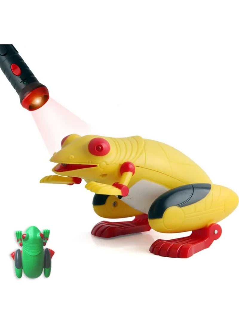 FITTO - Fitto Laser Remote Control Frog Toy - Life Like with Jumping, Sound and Light, Yellow - Image 1
